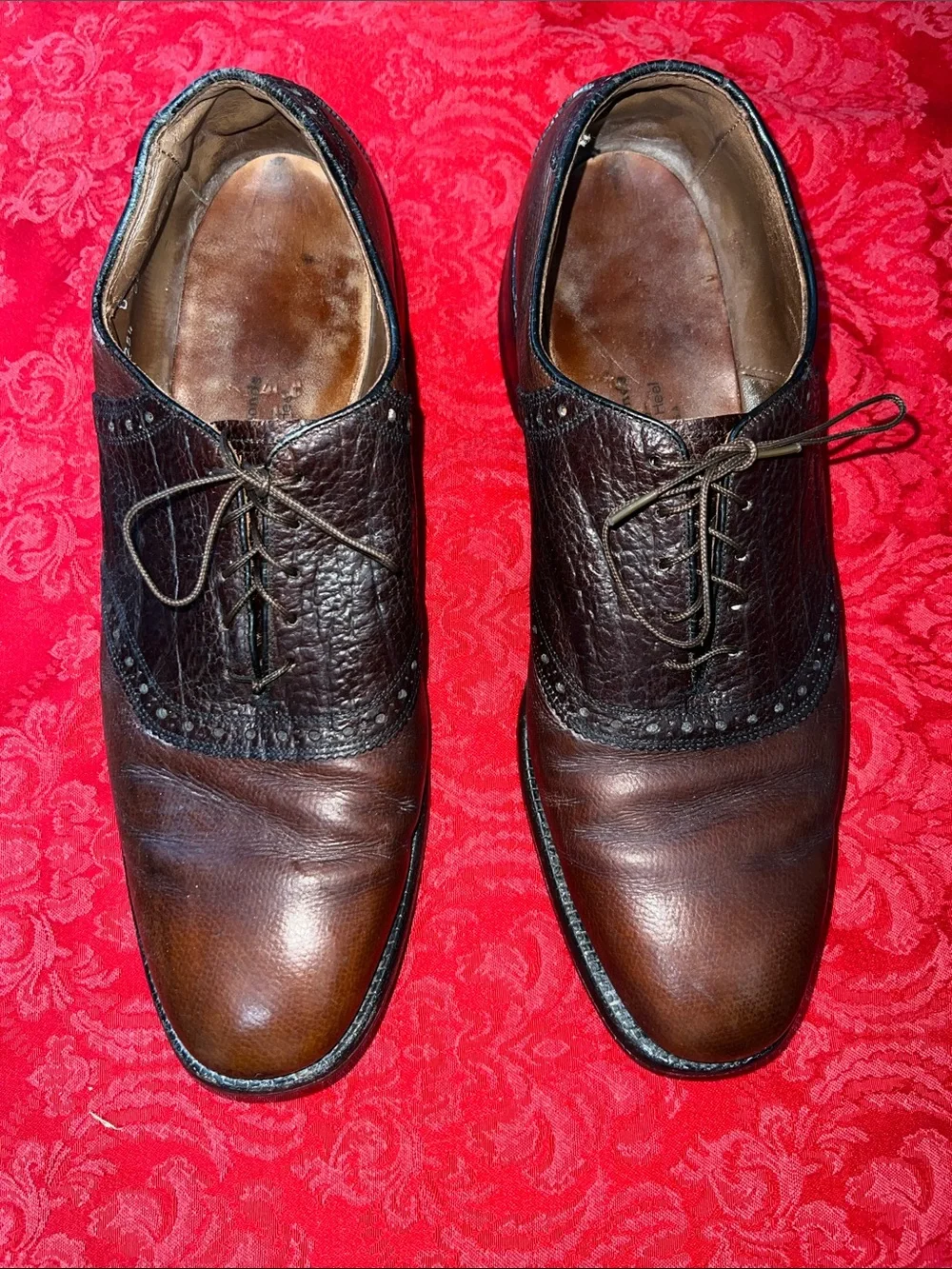 Allen Edmonds Two Tone Brown Leather Oxford Dress Shoes Men's 11 USA Made